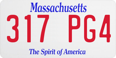 MA license plate 317PG4