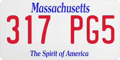 MA license plate 317PG5