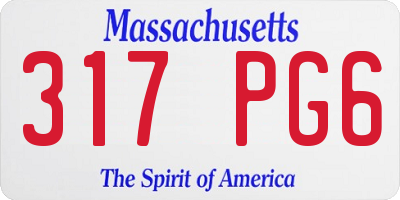 MA license plate 317PG6