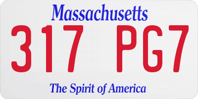MA license plate 317PG7