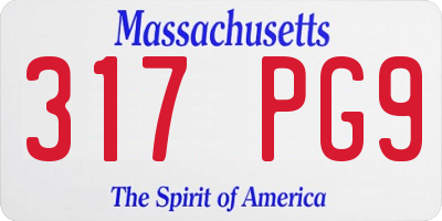 MA license plate 317PG9
