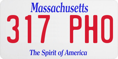 MA license plate 317PH0