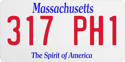 MA license plate 317PH1