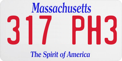 MA license plate 317PH3