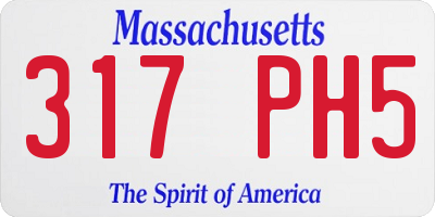 MA license plate 317PH5