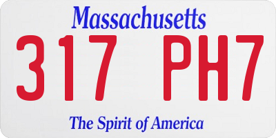 MA license plate 317PH7