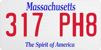 MA license plate 317PH8