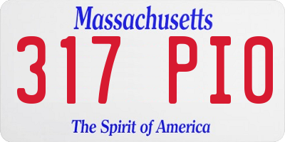 MA license plate 317PI0