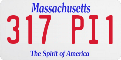MA license plate 317PI1
