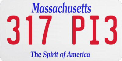 MA license plate 317PI3