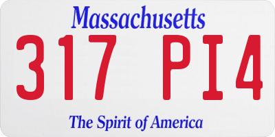MA license plate 317PI4