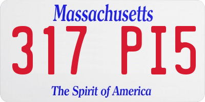 MA license plate 317PI5