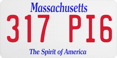 MA license plate 317PI6