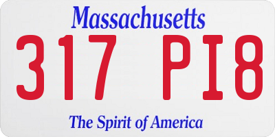 MA license plate 317PI8