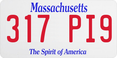 MA license plate 317PI9