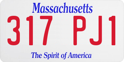 MA license plate 317PJ1