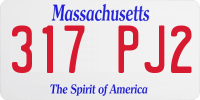 MA license plate 317PJ2