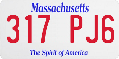 MA license plate 317PJ6