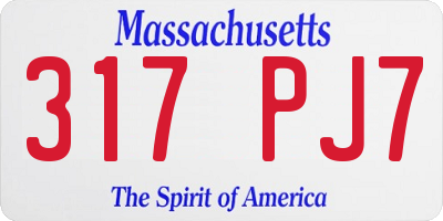 MA license plate 317PJ7