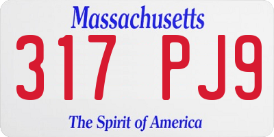 MA license plate 317PJ9