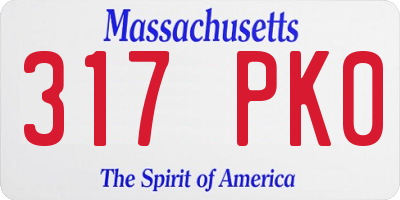 MA license plate 317PK0