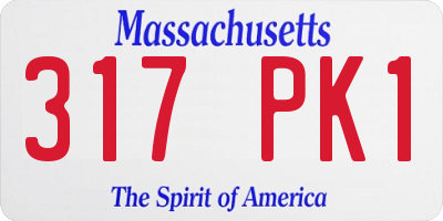 MA license plate 317PK1