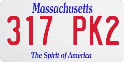 MA license plate 317PK2