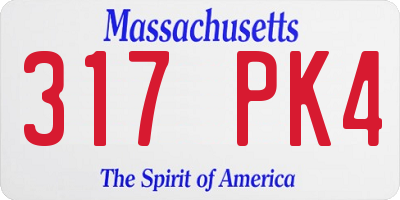 MA license plate 317PK4