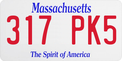MA license plate 317PK5