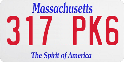 MA license plate 317PK6