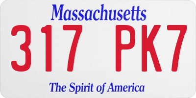 MA license plate 317PK7