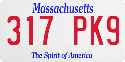 MA license plate 317PK9