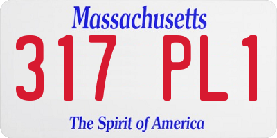 MA license plate 317PL1