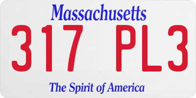 MA license plate 317PL3
