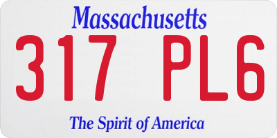 MA license plate 317PL6