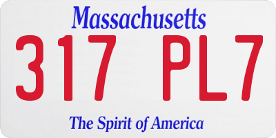 MA license plate 317PL7