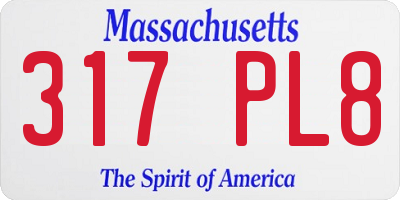 MA license plate 317PL8