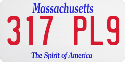 MA license plate 317PL9