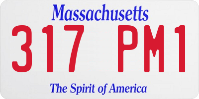 MA license plate 317PM1
