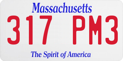 MA license plate 317PM3
