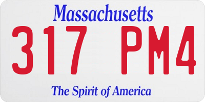 MA license plate 317PM4