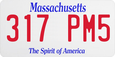 MA license plate 317PM5