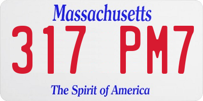 MA license plate 317PM7