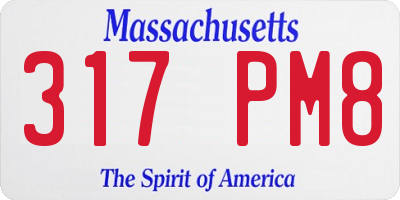 MA license plate 317PM8