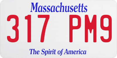 MA license plate 317PM9