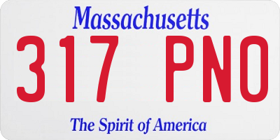 MA license plate 317PN0