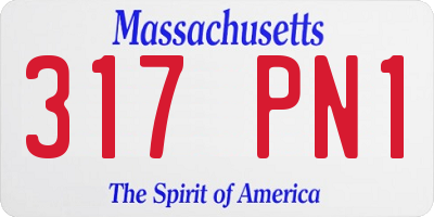 MA license plate 317PN1
