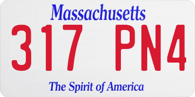 MA license plate 317PN4