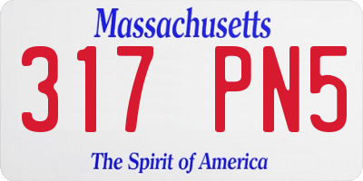 MA license plate 317PN5