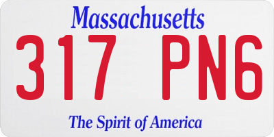 MA license plate 317PN6